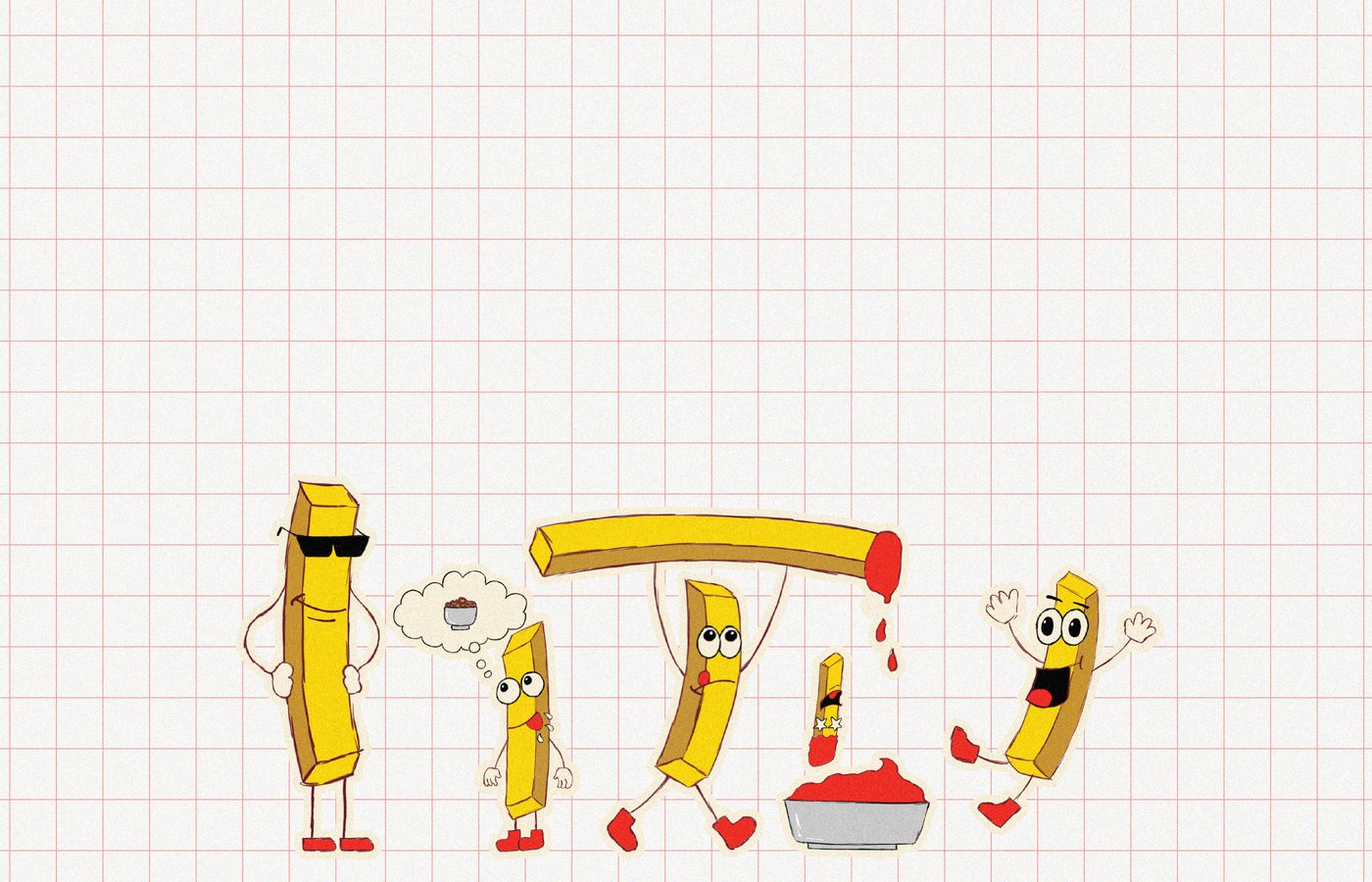 Final Fry Shack character illustration lineup